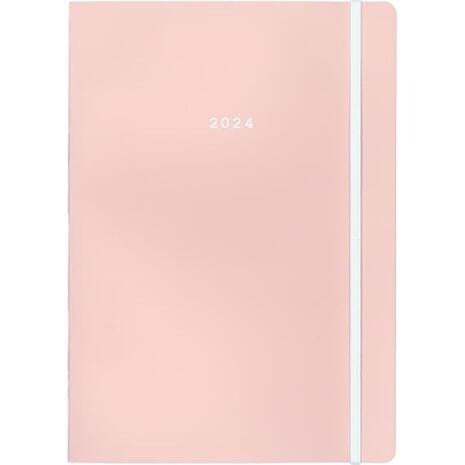 Ημερολόγιο ημερήσιο Next Flexi Pastel με λάστιχο 2024 14x21εκ ροζ